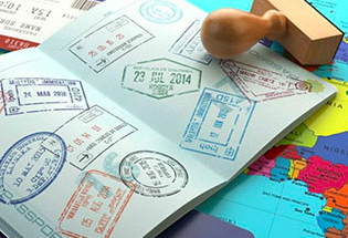 Passport with immigration stamps for Panama citizenship planning