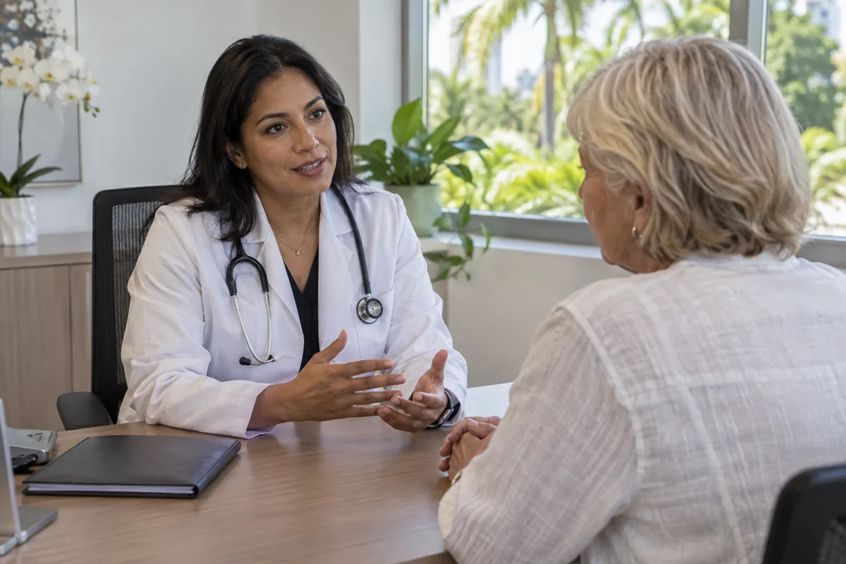 Doctor discussing healthcare options with an expat patient in Panama